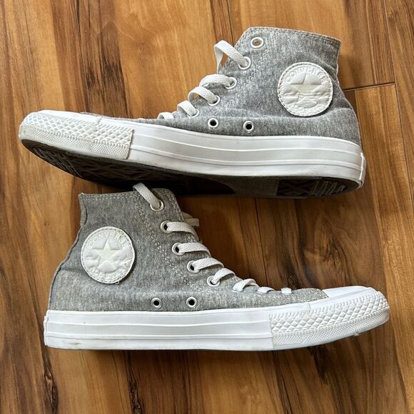 Converse Chuck Taylor Gray and White High-Tops - Picture 2 of 7